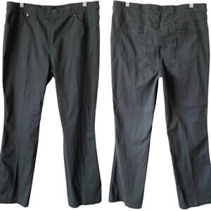REAL SIZE NWOT Pull On Bootcut Pants Gray Size Large Stretch Comfort Pockets